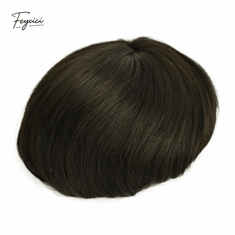 Fine MONO Base Men’s Toupee - Durable & Breathable Human Hair System for SpringSummer