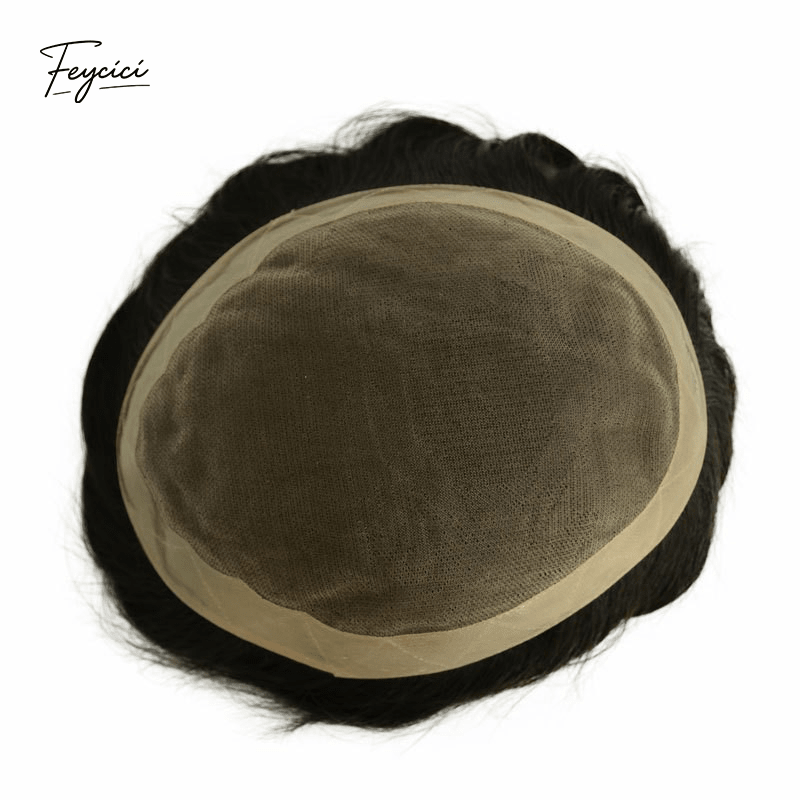 Fine MONO Base Men’s Toupee - Durable & Breathable Human Hair System for SpringSummer