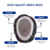 Fine Mono Center with NPU Perimeter Men’s Hair System - Durable & Breathable Toupee
