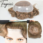 French Lace Top With PU Hair System-Natural Hair Piece- Invisible Hairline Toupee Duarble Mens Wigs Baldness11