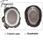 French Lace Top With PU Hair System-Natural Hair Piece- Invisible Hairline Toupee Duarble Mens Wigs Baldness5