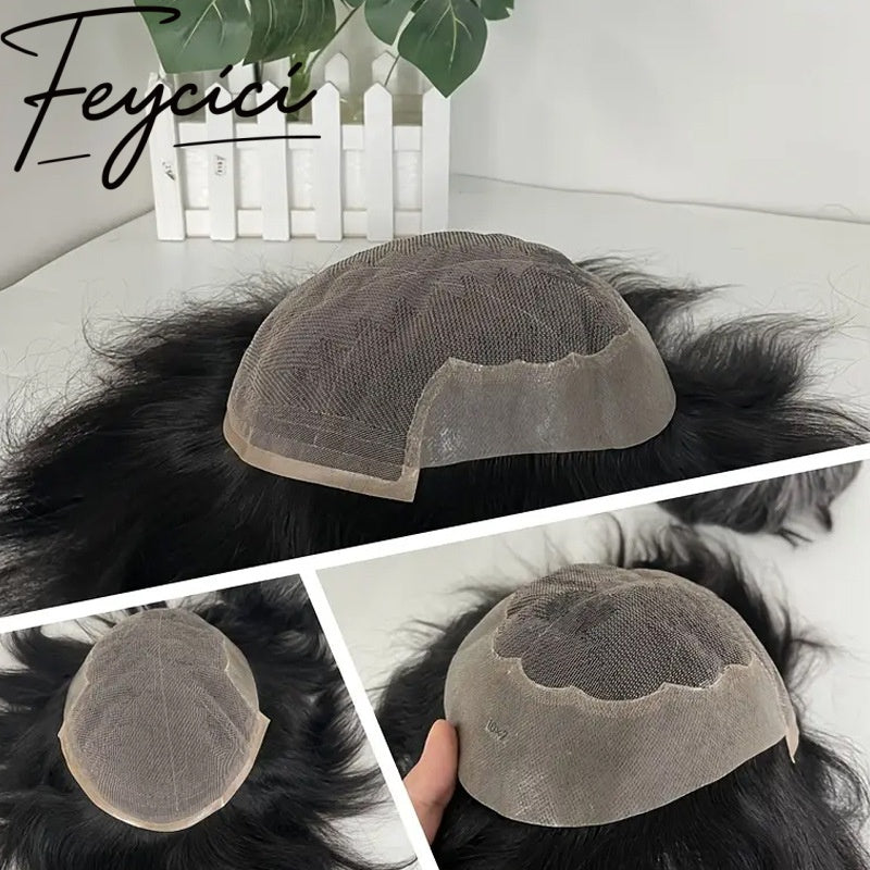 French Lace Top With Pu Mens Wigs Baldness-Natural Hair Piece-Free Style Hair System1