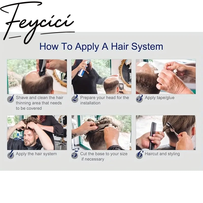 French Lace Top With Pu Mens Wigs Baldness-Natural Hair Piece-Free Style Hair System8