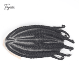 Hand-Woven 8 Cornrow Braids Human Hair Toupee - 10x8" Full Lace & Q6 Base Hairpiece for Men