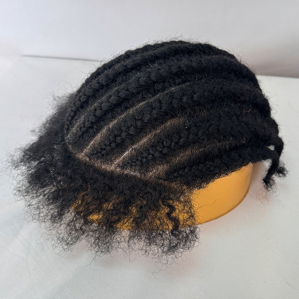 Full Skin Braided Hair System for Men - Cornrows - 8x10 Base with Realistic Front Hairline - 10cm Braids