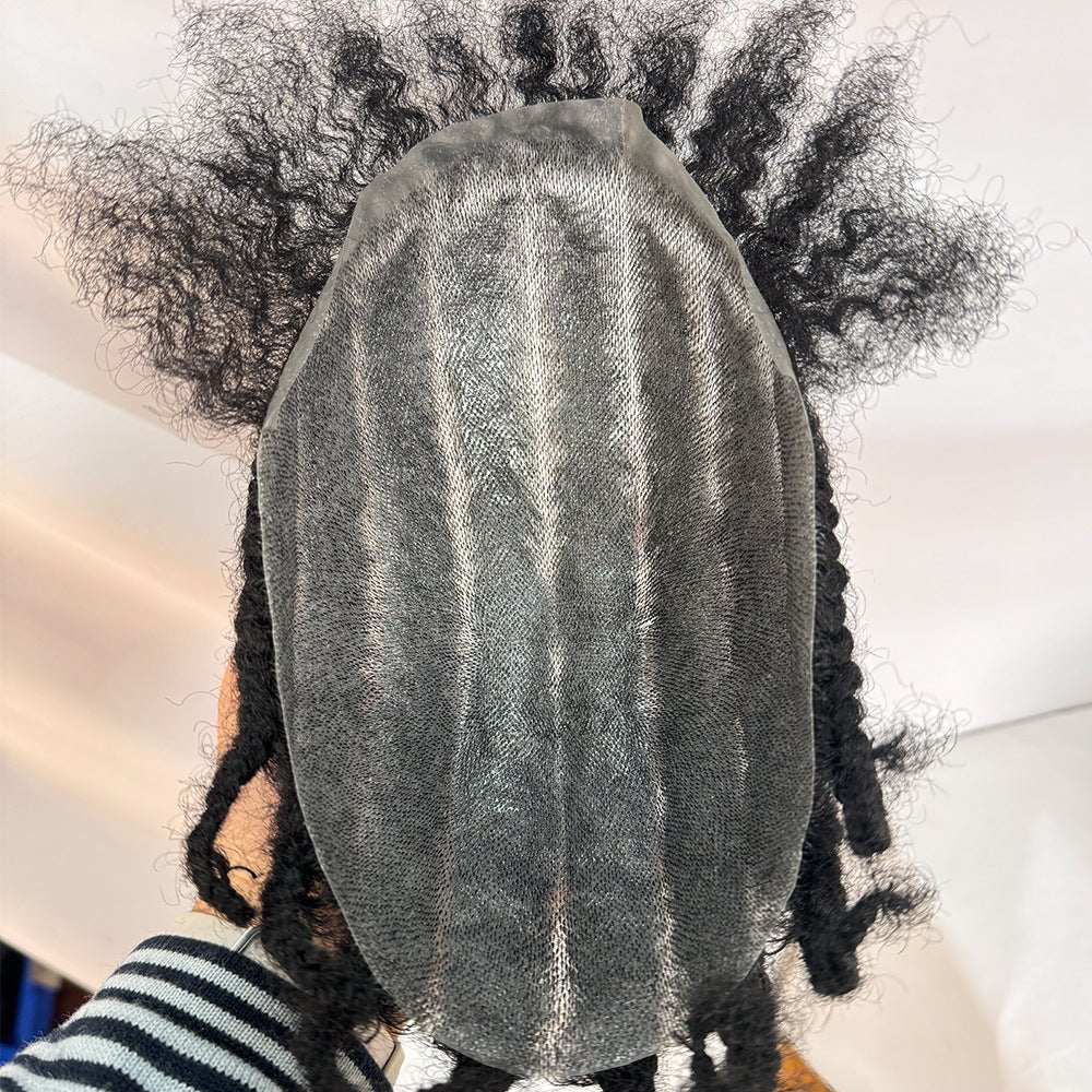 Full Skin Braided Hair System for Men - Cornrows - 8x10 Base with Realistic Front Hairline - 10cm Braids