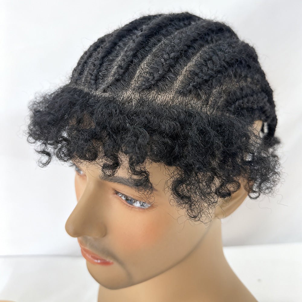 Full Skin Braided Hair System for Men - Cornrows - 8x10 Base with Realistic Front Hairline - 10cm Braids
