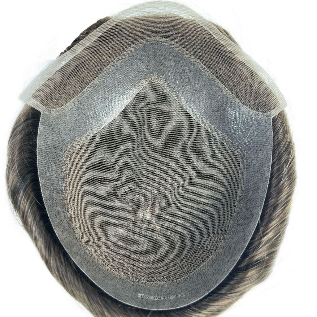 Hollywood Hybrid Series - Silk Top with Lace Front & PU Perimeter Men's Human Hair Toupee