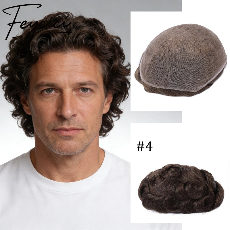 Invisible Full Lace Hair System for Men –Natural Hair Piece Full Hand Tied 130% Density10