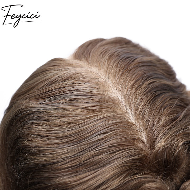 Invisible Full Lace Hair System for Men –Natural Hair Piece Full Hand Tied 130% Density18