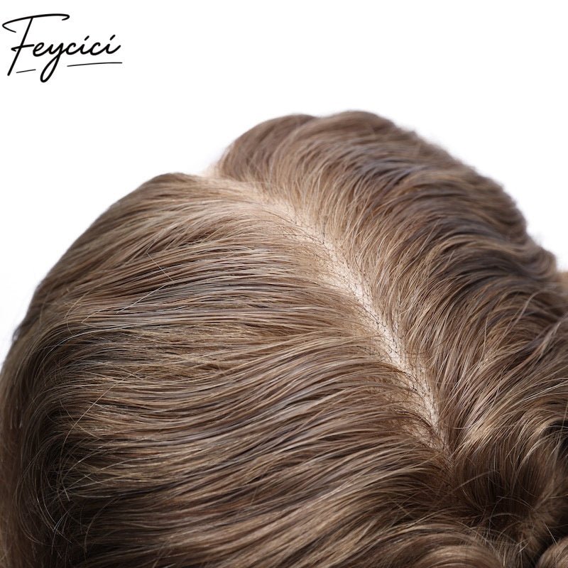 Invisible Full Lace Hair System for Men –Natural Hair Piece Full Hand Tied 130% Density18