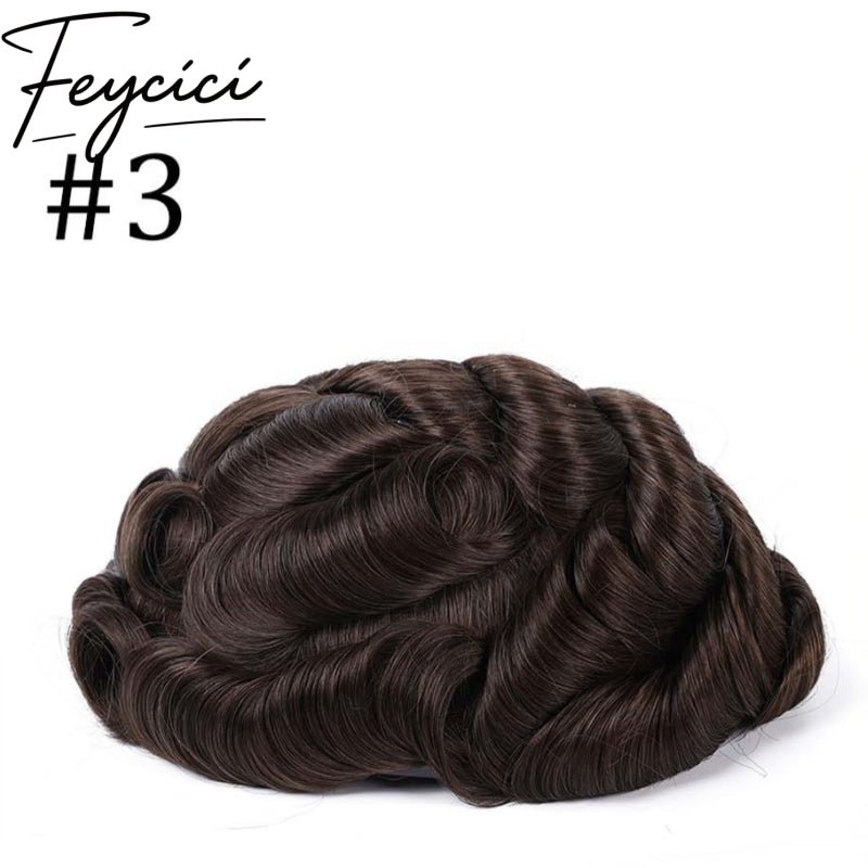 Invisible Full Lace Hair System for Men –Natural Hair Piece Full Hand Tied 130% Density9