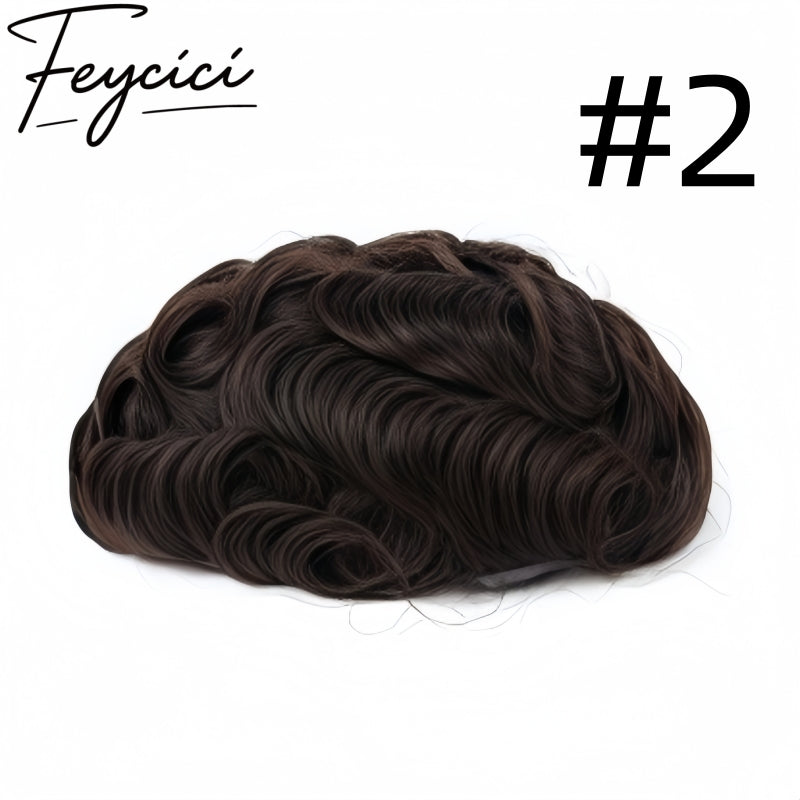 Invisible PU Hair System for Men –Natural Hair Piece Ultra 0.02mm Full Hand Tied Natural Hair Piece24