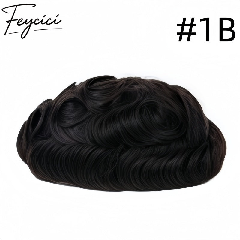 Invisible PU Hair System for Men –Natural Hair Piece Ultra 0.04mm Full Hand Tied Natural Hair Piece22