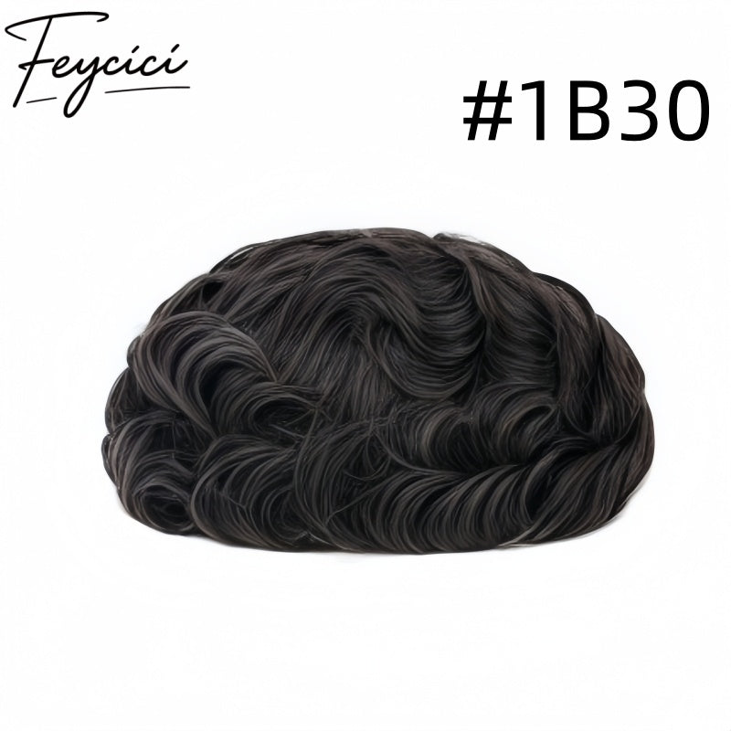 Invisible PU Hair System for Men –Natural Hair Piece Ultra 0.04mm Full Hand Tied Natural Hair Piece23