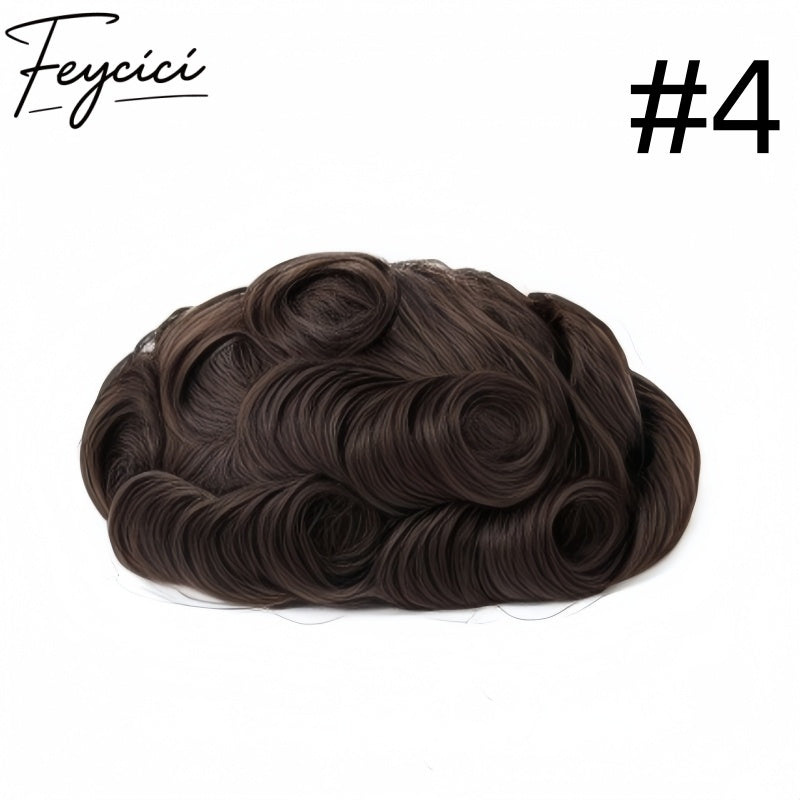 Invisible PU Hair System for Men –Natural Hair Piece Ultra 0.04mm Full Hand Tied Natural Hair Piece25