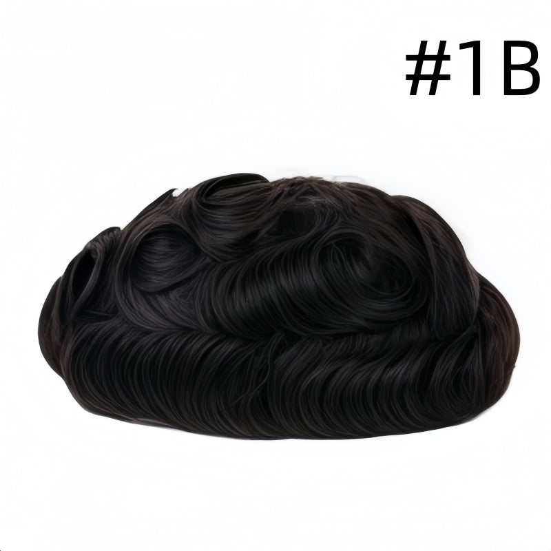 Invisible PU Hair System for Men –Natural Hair Piece Ultra 0.12mm Full Hand Tied Natural Hair Piece20