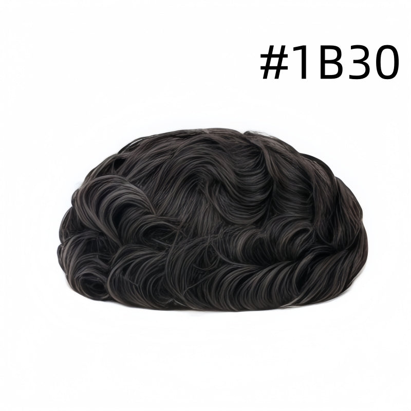 Invisible PU Hair System for Men –Natural Hair Piece Ultra 0.12mm Full Hand Tied Natural Hair Piece21