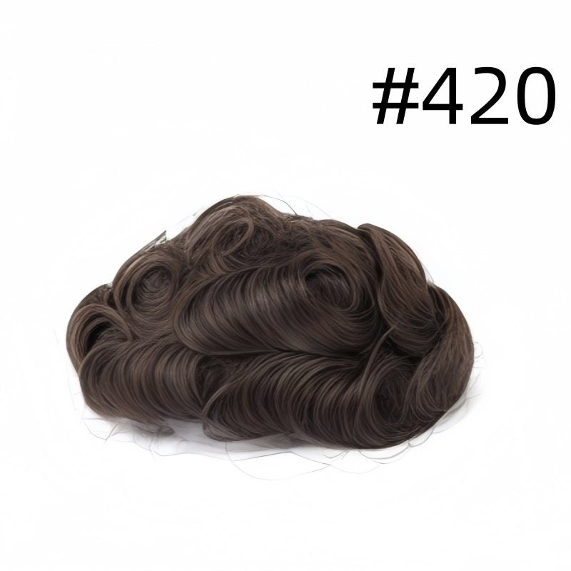 Invisible PU Hair System for Men –Natural Hair Piece Ultra 0.12mm Full Hand Tied Natural Hair Piece23