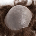 Invisible PU Hair System for Men –Natural Hair Piece Ultra Thin 0.06mm Full Hand Tied Natural Hair Piece