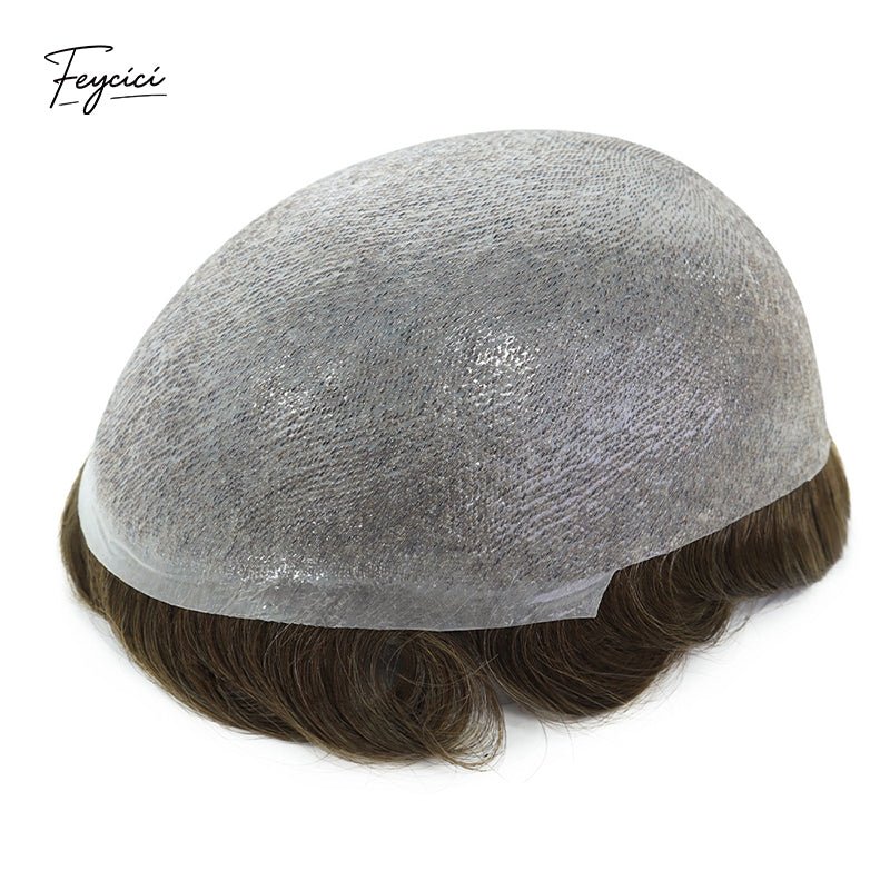 Classic Thin Skin Men’s Hair System - 0.12mm Durable Bio-Skin Toupee with V-Loop Front
