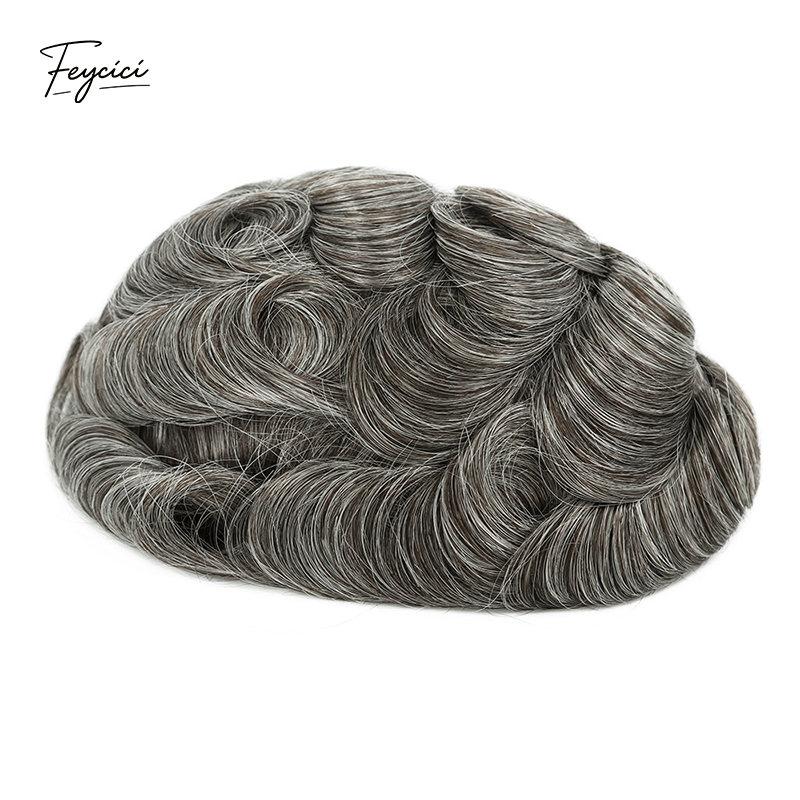 Classic Thin Skin Men’s Hair System - 0.12mm Durable Bio-Skin Toupee with V-Loop Front