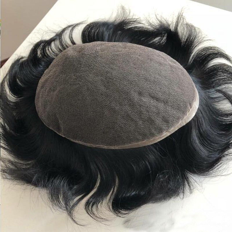 Lace Front & PU Hybrid Men’s Hair System - Bleached Knots Invisible Hairline4