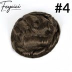 Lace Top With PU Mens Wigs Baldness-Natural Hair Piece- Invisible Hairline Toupee4
