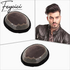 Lace Top With Pu Mens Wigs Baldness-Natural Hair Piece-Free Style Toupee-Multiple Size Hair System