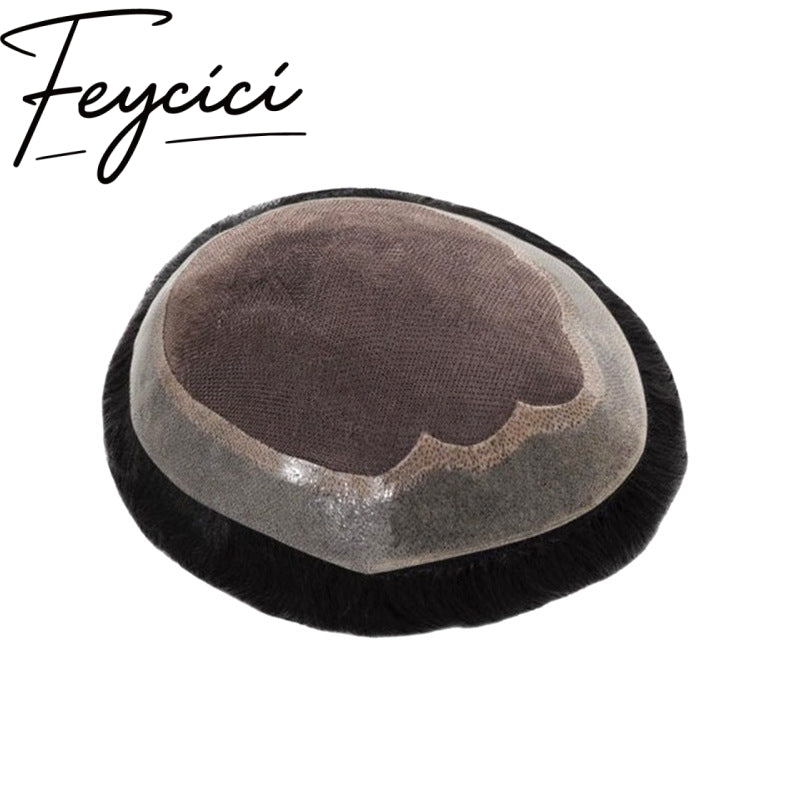 Lace Top With Pu Mens Wigs Baldness-Natural Hair Piece-Free Style Toupee-Multiple Size Hair System1