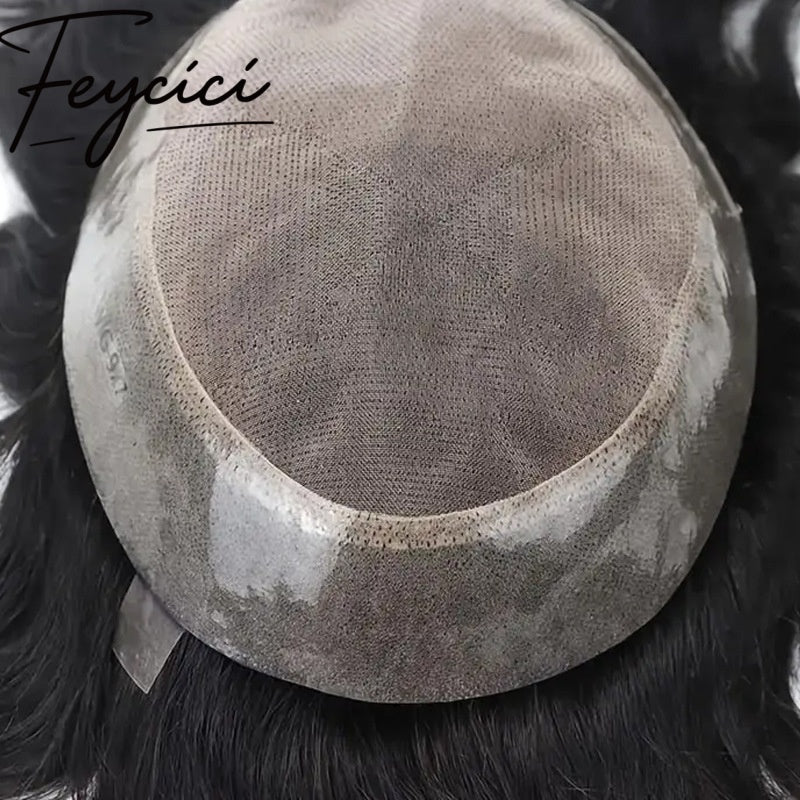 Lace Top With Pu Mens Wigs Baldness-Natural Hair Piece-Free Style Toupee-Multiple Size Hair System4