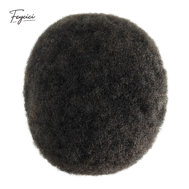 Men's Full French Lace Afro Toupee – Premium Human Hair Wave & Crimp System