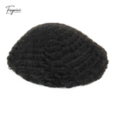 Men's Full French Lace Afro Toupee – Premium Human Hair Wave & Crimp System