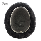Men's Full French Lace Afro Toupee – Premium Human Hair Wave & Crimp System