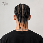 Men's Full Skin Braided Hair System - 100% Hand-Tied Human Hair Cornrows - Invisible Poly Base Textured Toupee
