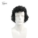 Men's Short Afro Kinky Curly Wig – Voluminous Synthetic Rose Net Full Wig - Feycici