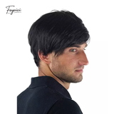 Men's Short Straight Synthetic Wig – Featherlight Rose Net Full Headpiece - Feycici