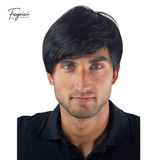 Men's Short Straight Synthetic Wig – Featherlight Rose Net Full Headpiece - Feycici