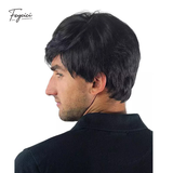 Men's Short Straight Synthetic Wig – Featherlight Rose Net Full Headpiece - Feycici