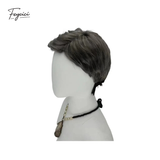 Men's Silver Grey Short Layered Wig – Side-Parted Synthetic Rose Net Wig