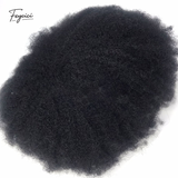 Mens Afro Curl Toupee - 8"x10" Full PU Skin Base Human Hair System