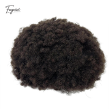 Mens Afro Curl Toupee - 8"x10" Full PU Skin Base Human Hair System