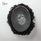 Mens Afro Curl Toupee - 8"x10" Full PU Skin Base Human Hair System