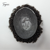 Mens Afro Curl Toupee - 8"x10" Full PU Skin Base Human Hair System