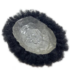 Mens Afro Kinky Curly Toupee - Full PU Bio-Skin Base V-Looped Human Hair Replacement System