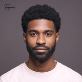 Mens Afro Kinky Curly Toupee - Full PU Bio-Skin Base V-Looped Human Hair Replacement System