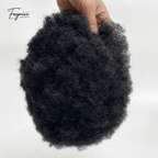 Mens Afro Kinky Curly Toupee - Full PU Bio-Skin Base V-Looped Human Hair Replacement System