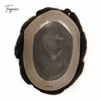 Mens Human Hair Toupee - Durable Fine MONO Center with NPU Perimeter Replacement System
