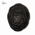 Mens Human Hair Toupee - Durable Fine MONO Center with NPU Perimeter Replacement System