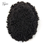 Mens Multi-Texture Wool Curl Toupee - Full PU Skin Base Hair System with Reverse Split Knot